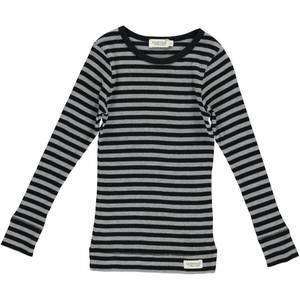 NEW MARMAR COPENHAGEN boys striped ribbed long sleeve shirt in black/grey